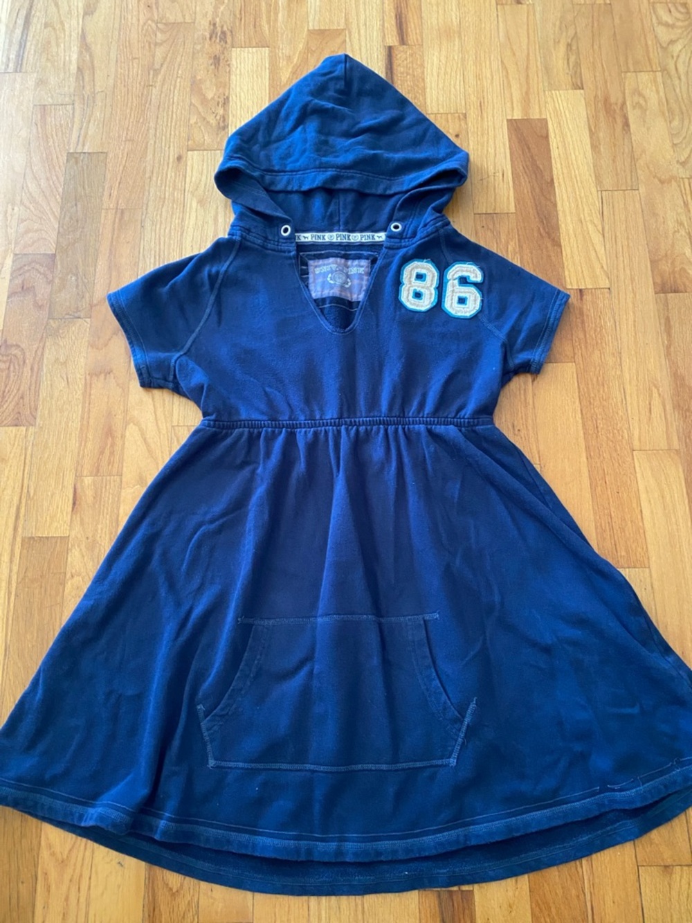 PINK Y2K Blue Hooded Dress